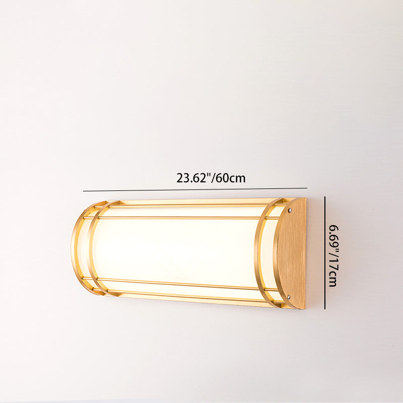 Modern Minimalist Acrylic Iron Half-Round Rectangular LED Wall Sconce Lamp For Outdoor