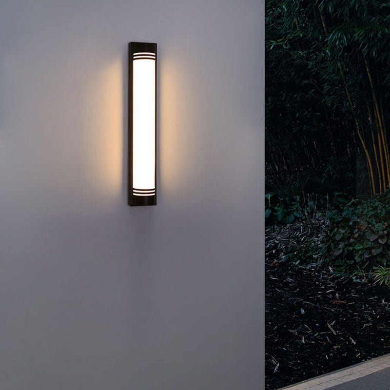 Modern Minimalist Acrylic Stainless Steel Rectangular Striped LED Wall Sconce Lamp For Outdoor