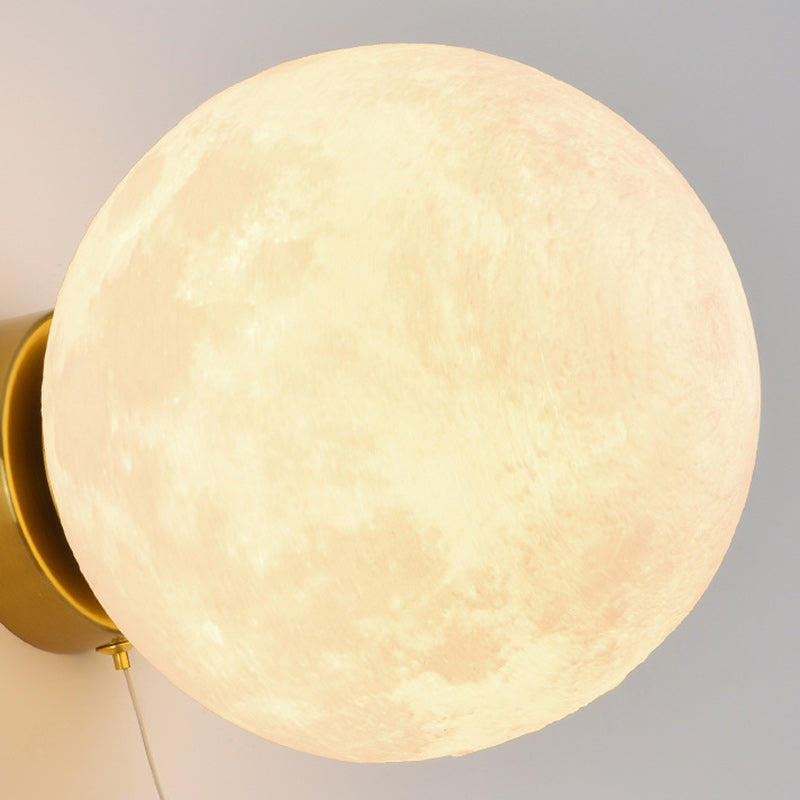 Modern Art Deco PLA Resin Iron Astronaut Planet Design 1-Light Wall Sconce Lamp For Bedroom & Living Room
