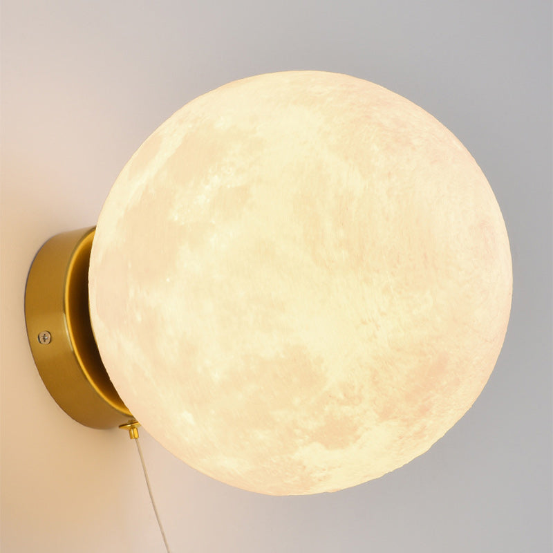 Modern Art Deco PLA Resin Iron Astronaut Planet Design 1-Light Wall Sconce Lamp For Bedroom & Living Room