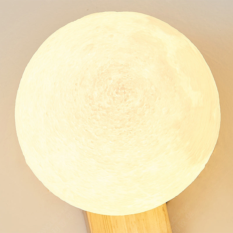 Contemporary Creative PE Rubberwood Cylinder Square Globe LED Wall Sconce Lamp For Bedroom & Living Room