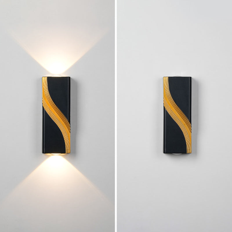 Modern Minimalist PC Aluminum Textured Rectangle LED Wall Sconce Lamp For Outdoor