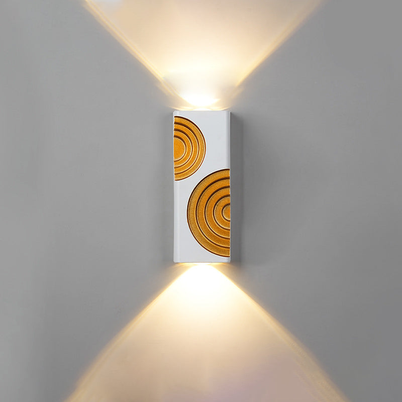 Modern Minimalist PC Aluminum Textured Rectangle LED Wall Sconce Lamp For Outdoor