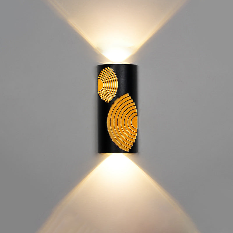 Modern Minimalist PC Aluminum Textured Rectangle LED Wall Sconce Lamp For Outdoor