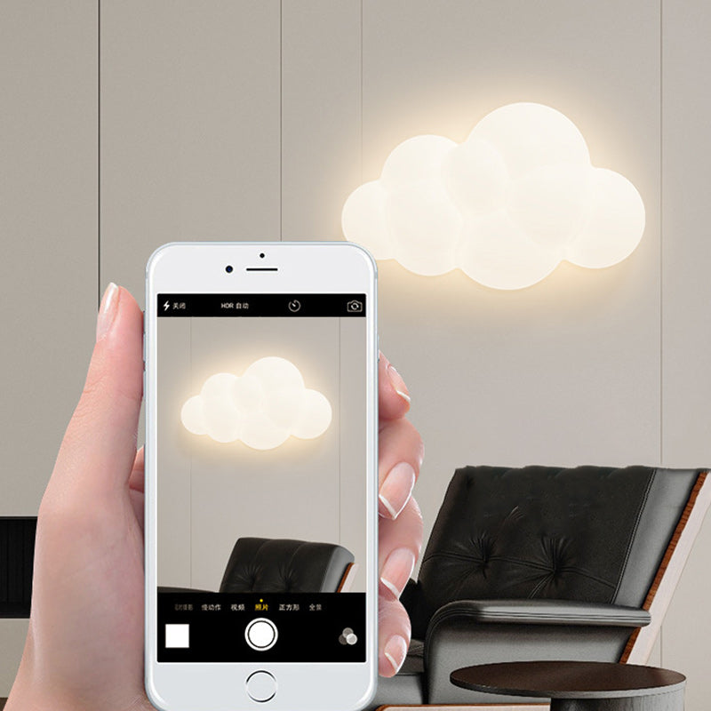 Contemporary Creative PE Iron Cloud-Shaped LED Wall Sconce Lamp For Bedroom & Living Room