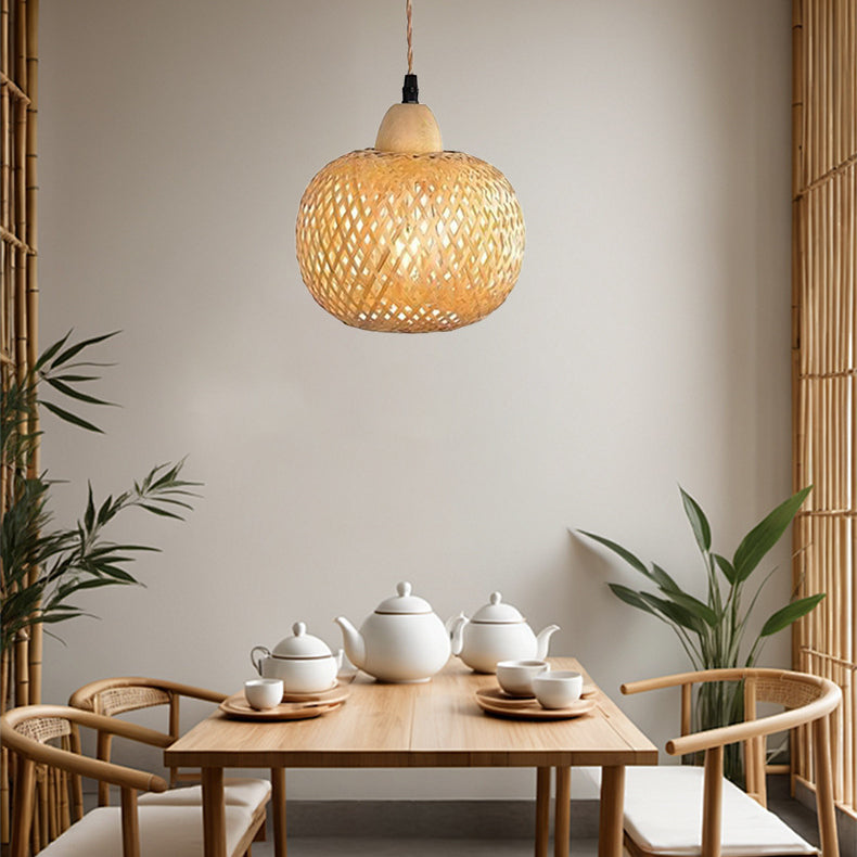 مصباح حائط دائري مجوف من خشب الخيزران الياباني التقليدي، مزود بمصباح واحد، مناسب لغرفة النوم وغرفة المعيشة