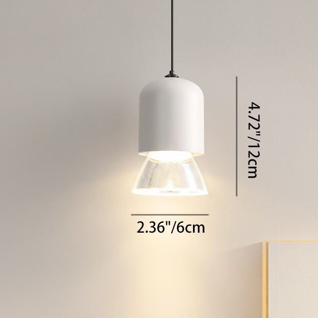 Modern Minimalist Acrylic Metal Cylindrical Conical 1-Light Pendant Light For Bedroom