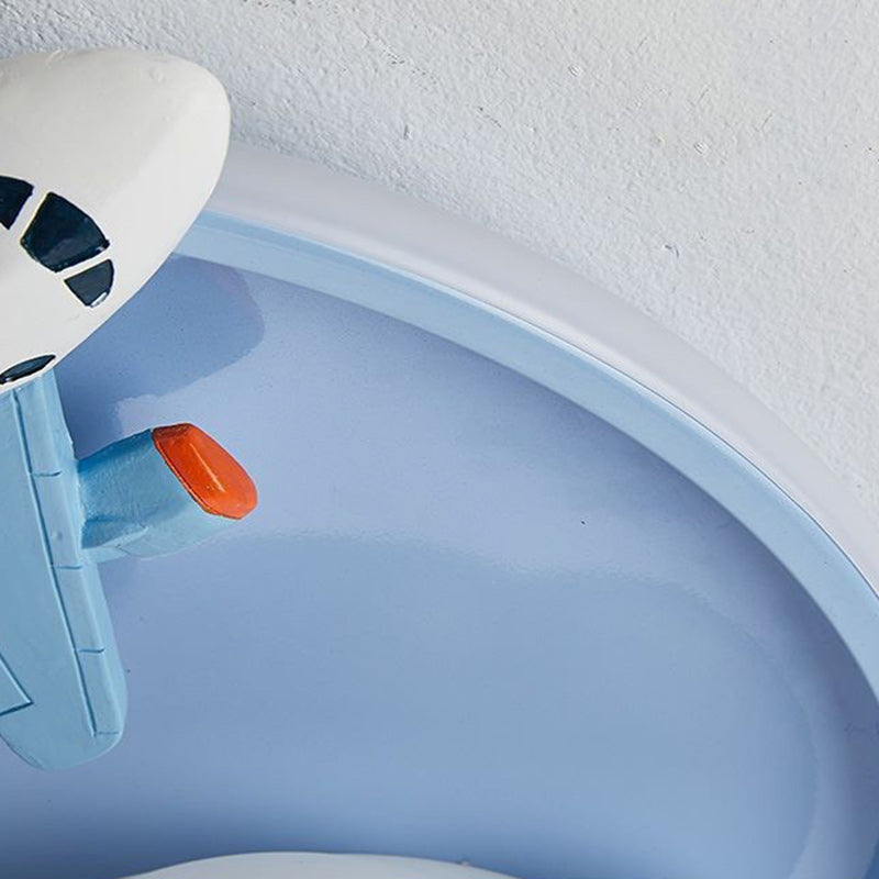 Modern Art Deco Kids Silicone Resin Iron Astronaut Planet-Shaped Round LED Flush Mount Ceiling Light For Bedroom