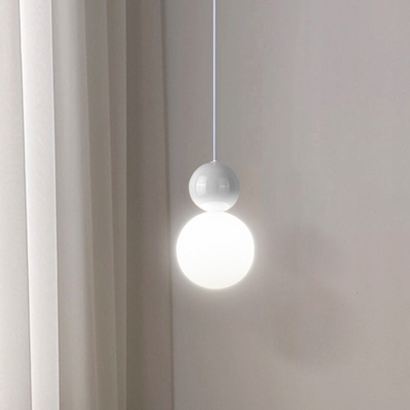 Modern Minimalist PE Metal Globe-Shaped 1-Light Pendant Light For Bedroom & Living Room