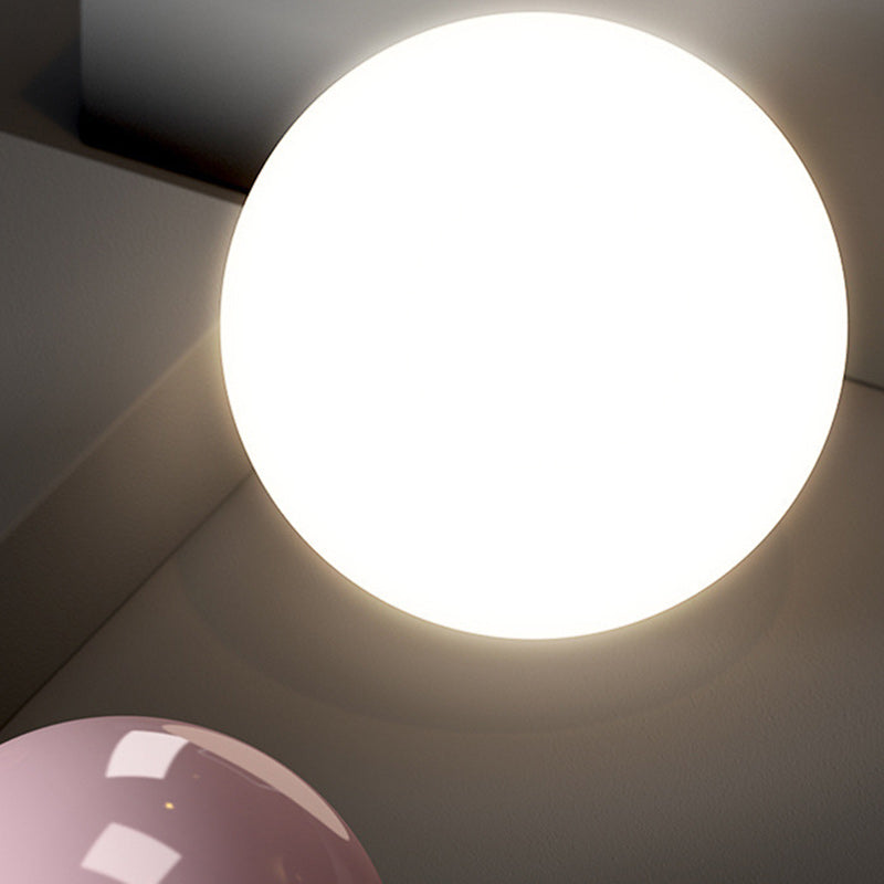 Modern Minimalist PE Metal Globe-Shaped 1-Light Pendant Light For Bedroom & Living Room