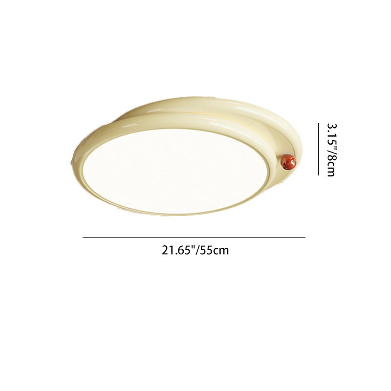 Modern Minimalist Iron PVC Stacked Square Round LED Flush Mount Ceiling Light For Bedroom & Living Room