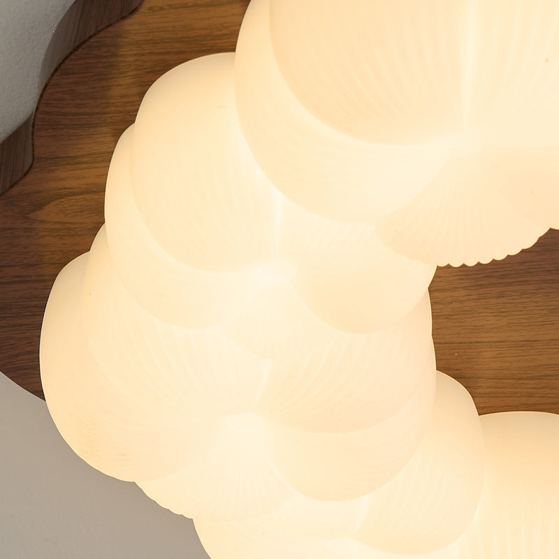 Traditional Chinese Iron PE Floral LED Flush Mount Ceiling Light For Bedroom