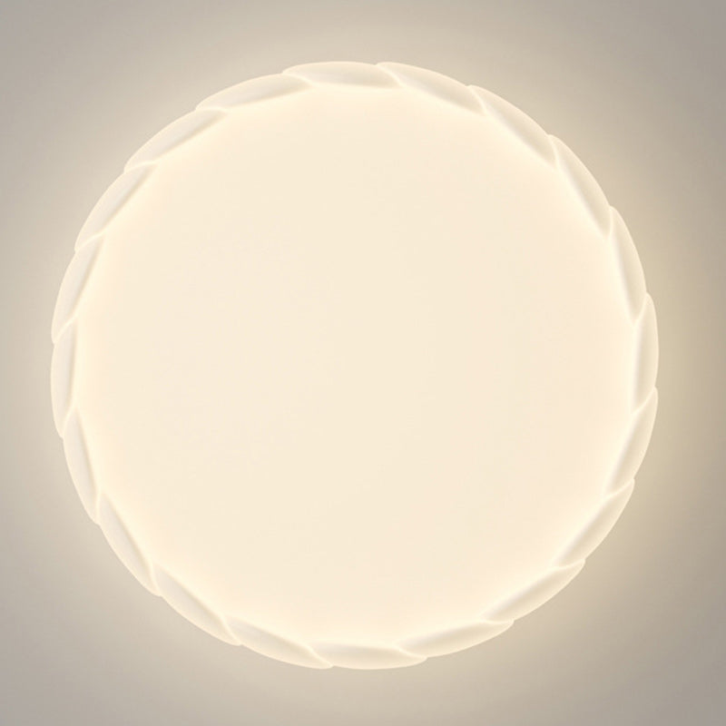 Modern Minimalist Iron PE Wavy Round LED Flush Mount Ceiling Light For Bedroom