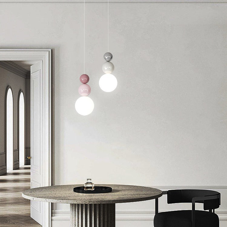 Traditional French PE Metal Globe LED Pendant Light For Bedroom