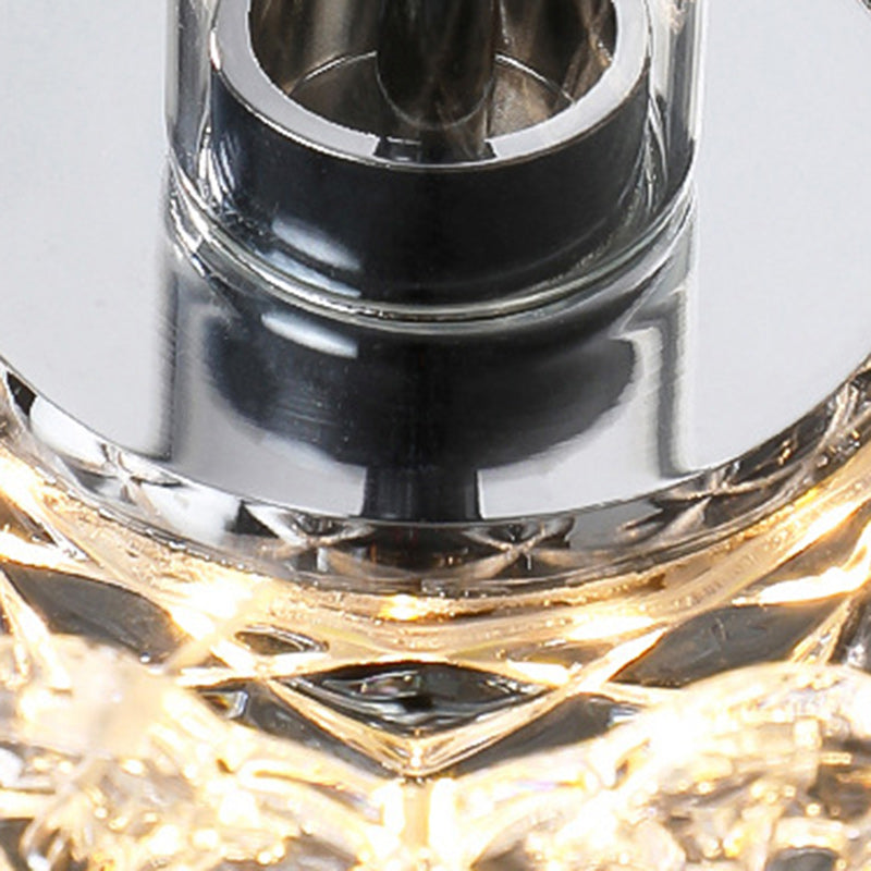 Traditional French Crystal Glass Candle Floral Teardrop LED Pendant Light For Bedroom