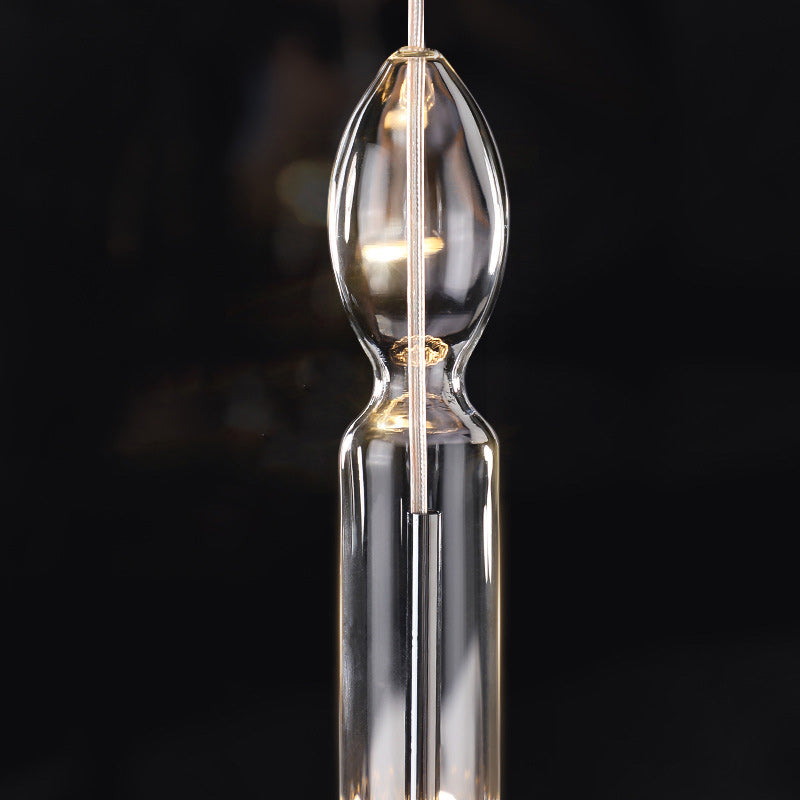 Traditional French Crystal Glass Candle Floral Teardrop LED Pendant Light For Bedroom