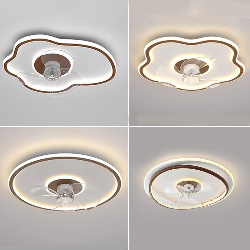 مروحة سقف LED بتصميم سحابي معاصر من الحديد والألومنيوم بتصميم إسكندنافي لغرفة النوم