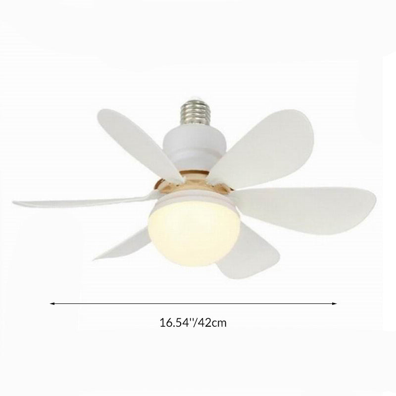 Modern Minimalist PP PC ABS Semi-Round 1-Light Semi-Flush Mount Ceiling Fan Light For Bedroom & Living Room