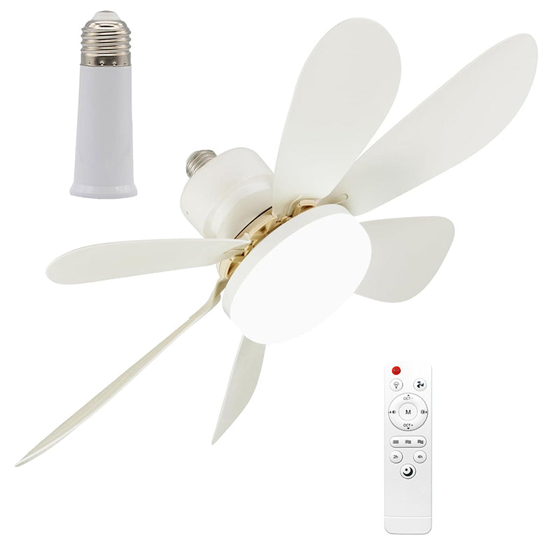 Modern Minimalist PP PC ABS Semi-Round 1-Light Semi-Flush Mount Ceiling Fan Light For Bedroom & Living Room