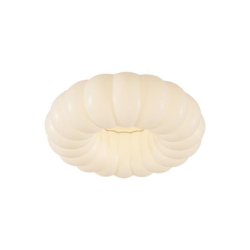 Contemporary Creative Iron Acrylic Ruffled Cream LED Flush Mount Ceiling Light For Bedroom