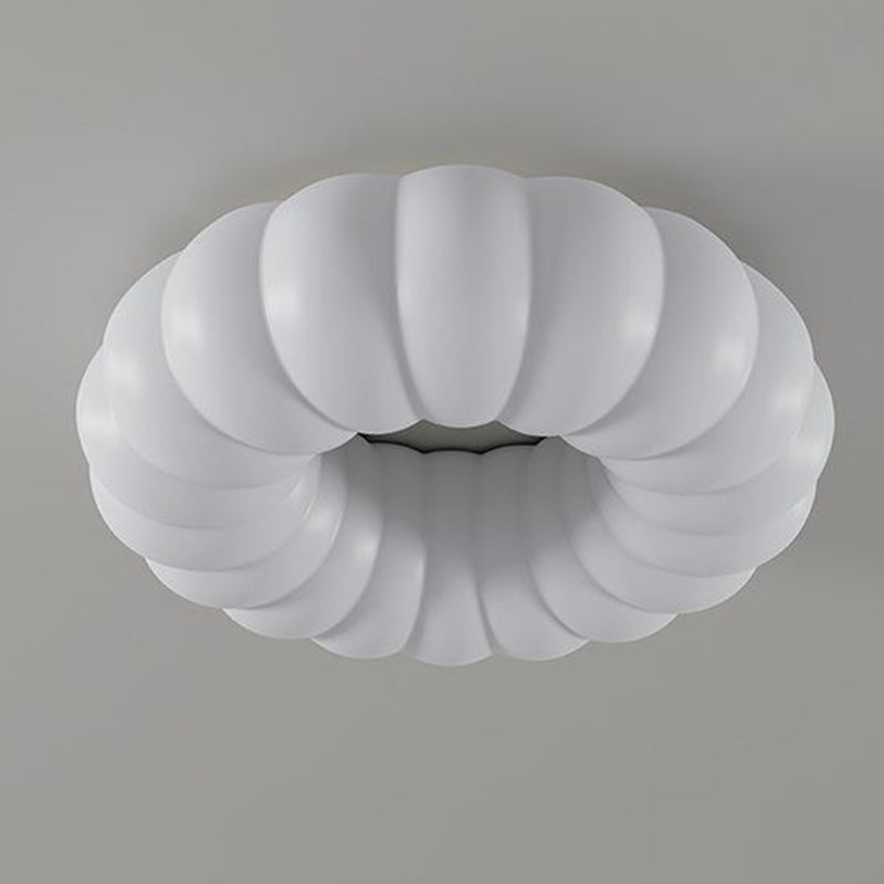 Contemporary Creative Iron Acrylic Ruffled Cream LED Flush Mount Ceiling Light For Bedroom