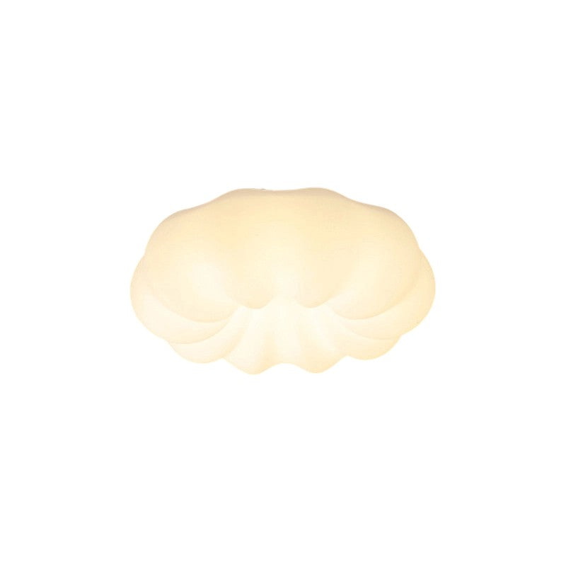 Modern Minimalist PE Iron Cloud Shape Round LED Flush Mount Ceiling Light For Bedroom