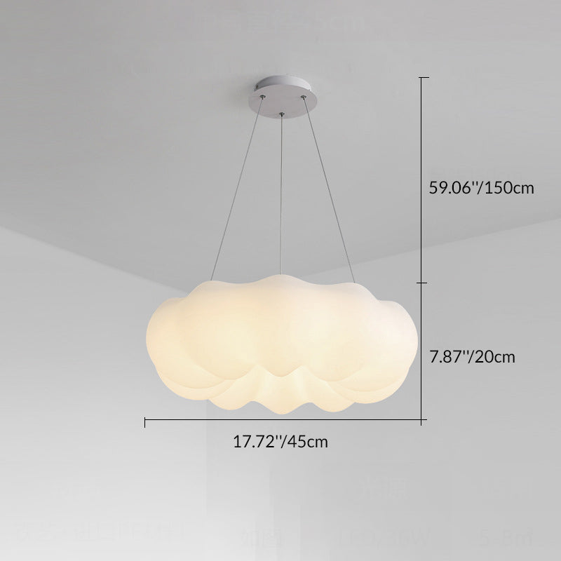 Contemporary Creative PE Iron Cloud-Shaped LED Chandelier For Living Room