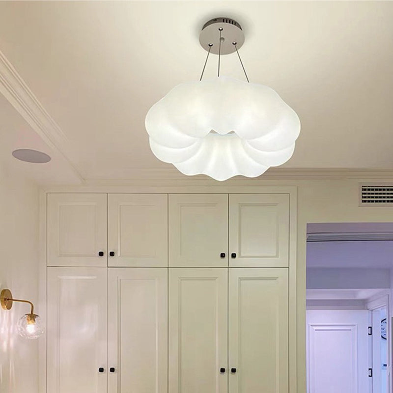 Contemporary Creative PE Iron Cloud-Shaped LED Chandelier For Living Room