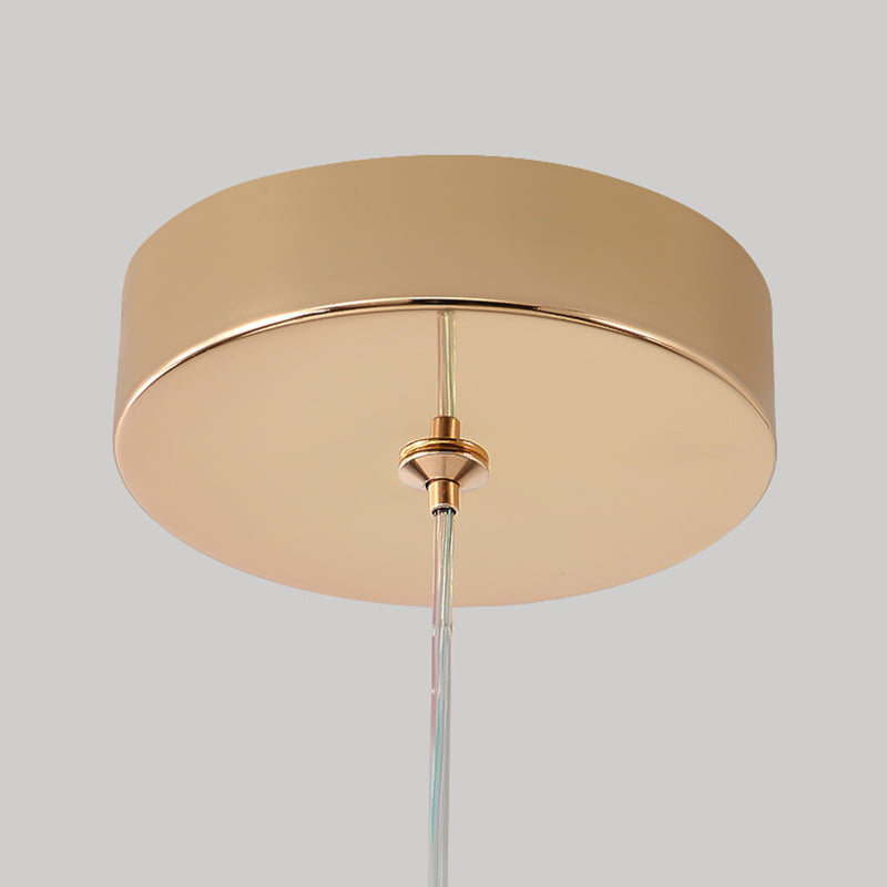 Contemporary Creative Crystal Iron Floral Round LED Pendant Light For Living Room