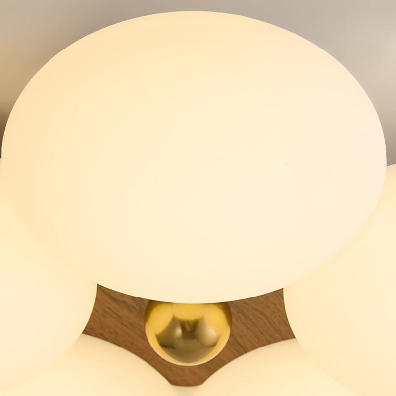 Traditional Vintage PE Iron Floral Round LED Flush Mount Ceiling Light For Bedroom