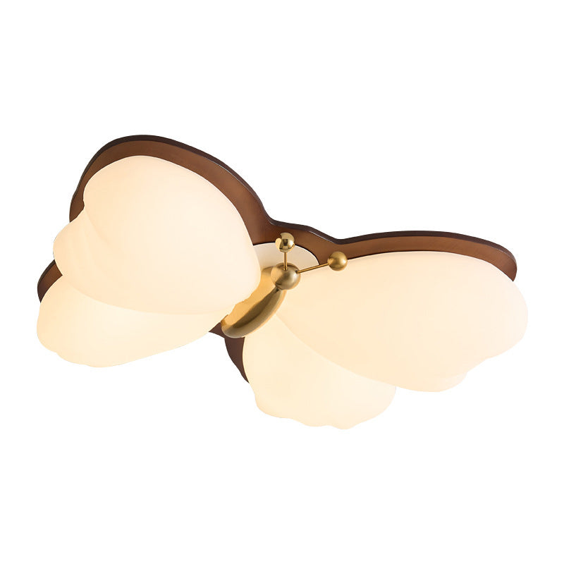 Traditional Chinese PE Iron Butterfly LED Flush Mount Ceiling Light For Bedroom