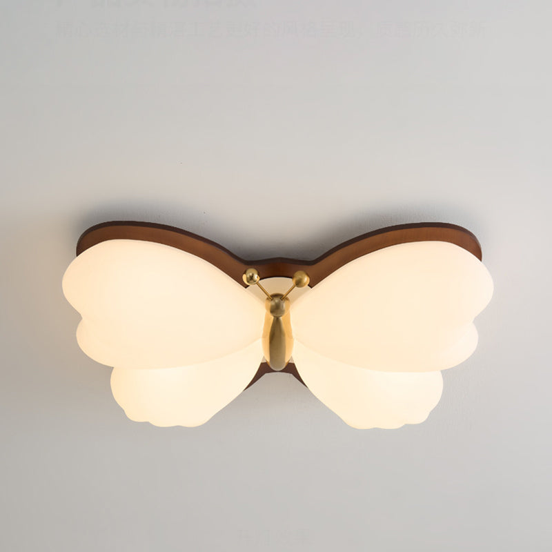 Traditional Chinese PE Iron Butterfly LED Flush Mount Ceiling Light For Bedroom