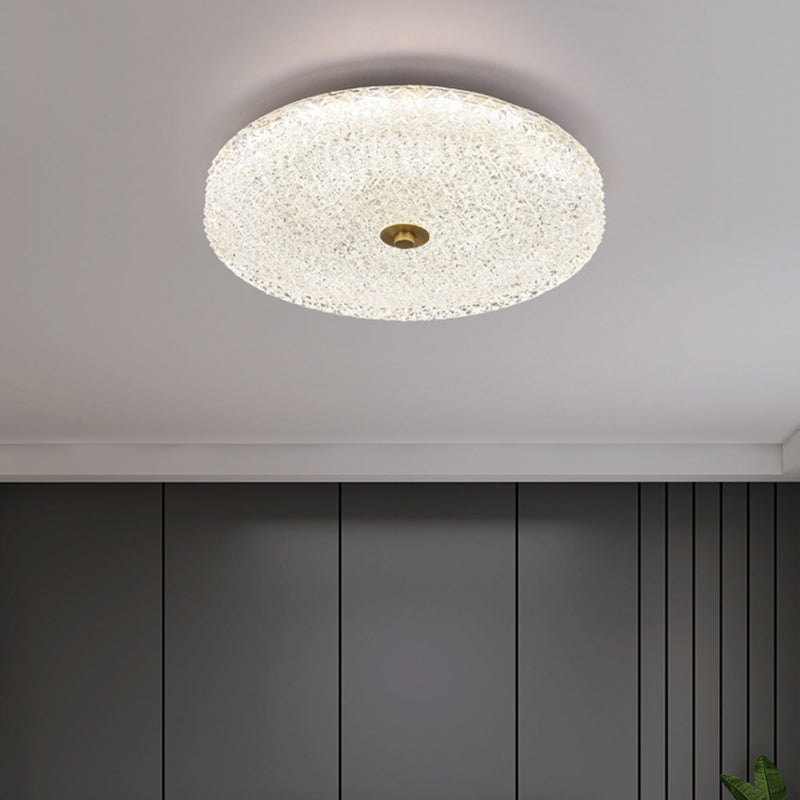 寝室用コンテンポラリースカンジナビア風アクリル製ステンレススチール製ラウンドシリンダーLEDフラッシュマウントシーリングライト