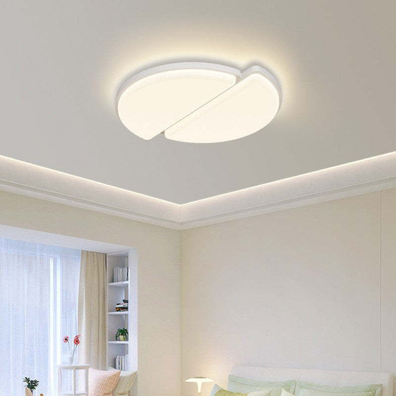 Modern Minimalist Acrylic Iron Semi-Round Floral Geometric LED Flush Mount Ceiling Light For Bedroom & Living Room
