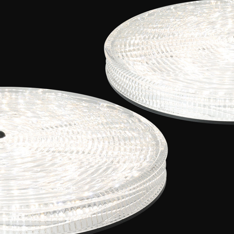 Modern Minimalist Glass Iron Round Cylinder LED Flush Mount Ceiling Light For Bedroom