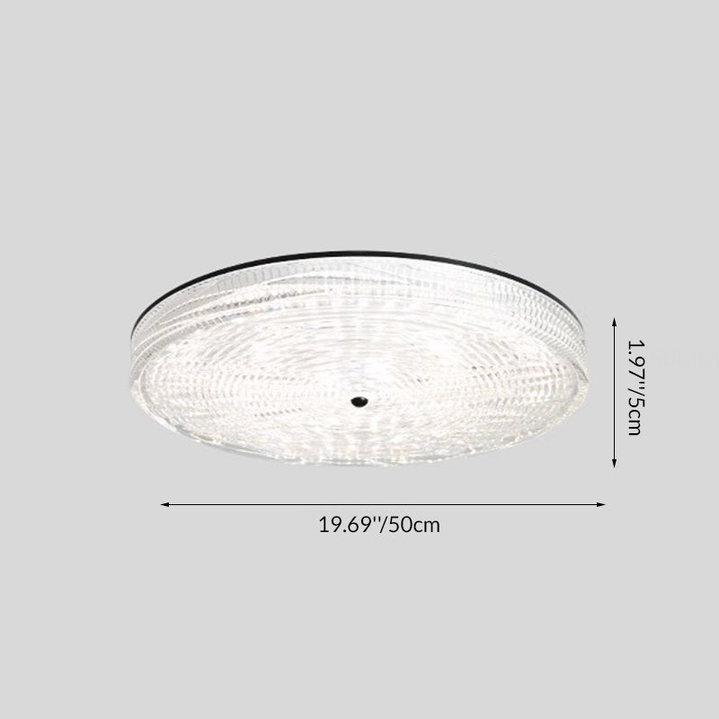 Modern Minimalist Glass Iron Round Cylinder LED Flush Mount Ceiling Light For Bedroom