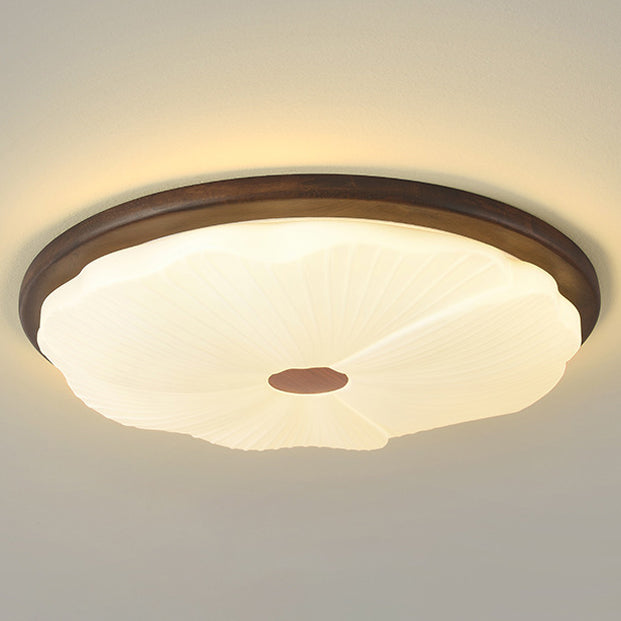 現代的でクリエイティブな無垢材と鉄製アクリルクッキー型、寝室用LEDフラッシュマウントシーリングライト