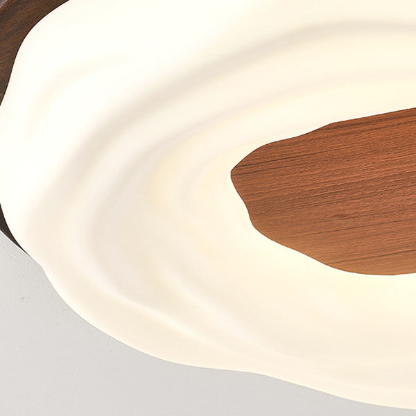 現代的でクリエイティブな無垢材と鉄製アクリルクッキー型、寝室用LEDフラッシュマウントシーリングライト