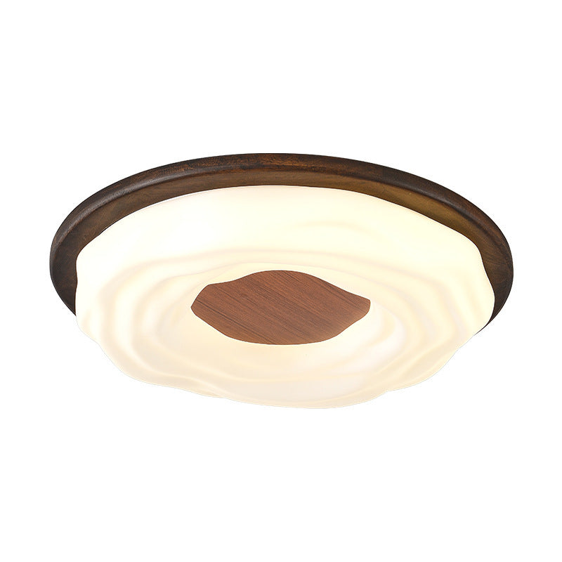 現代的でクリエイティブな無垢材と鉄製アクリルクッキー型、寝室用LEDフラッシュマウントシーリングライト