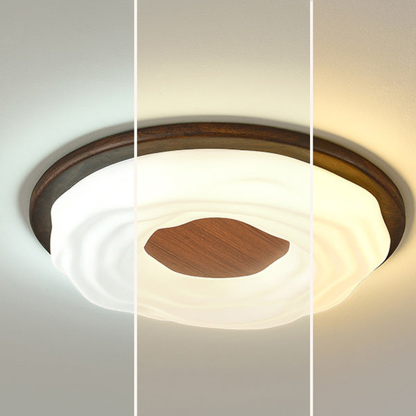 現代的でクリエイティブな無垢材と鉄製アクリルクッキー型、寝室用LEDフラッシュマウントシーリングライト