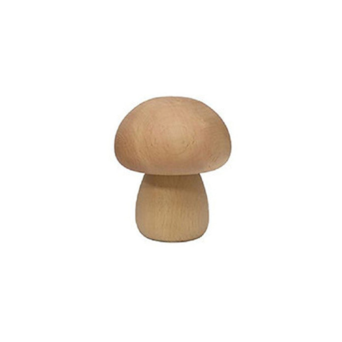 Contemporary Creative Wood Mushroom Round LED Table Lamp For Bedroom