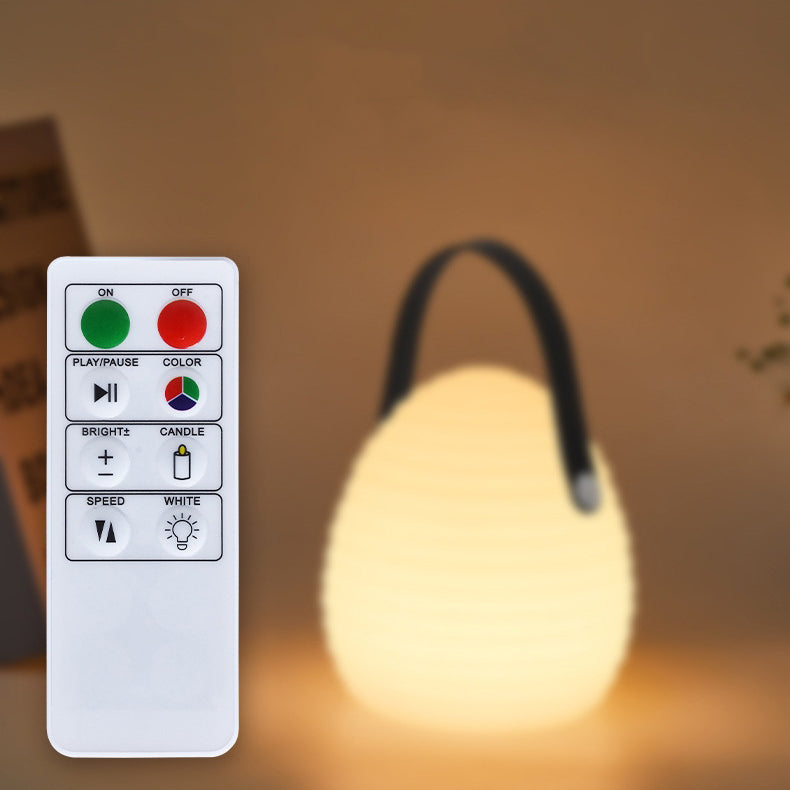 現代的でクリエイティブなPE ABSポータブルラウンドLED屋外ライト(ハンドル付き、屋外パティオ用)