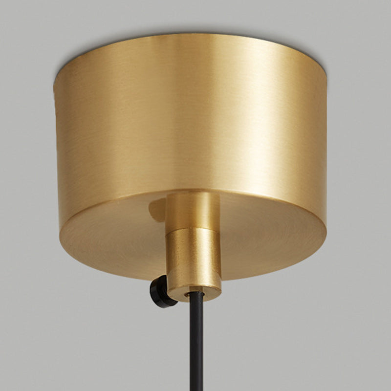 Traditional Vintage Brass Walnut Planet Round LED Pendant Light For Living Room
