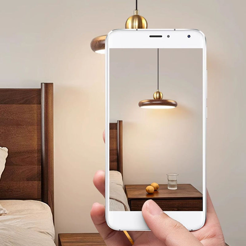 مصباح LED دائري على شكل قرص أكريليك حديدي صيني تقليدي لغرفة المعيشة