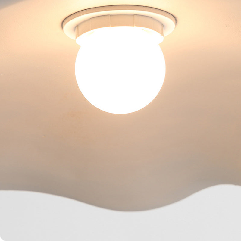 Traditional Vintage Stone Wood Metal Round Bowl Pendant Light 1-Light For Living Room