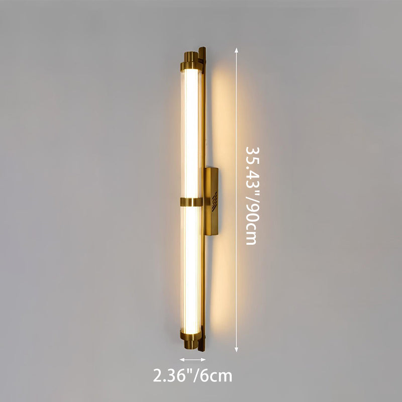 مصباح حائط LED مستطيل الشكل مصنوع من الحديد والزجاج بتصميم إسكندنافي معاصر لغرفة المعيشة