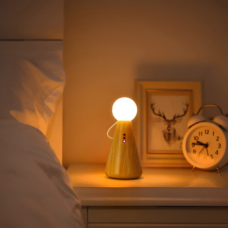 Contemporary Creative Rechargeable Plastic Silicone Figurine Ball LED Table Lamp Night Light For Bedside