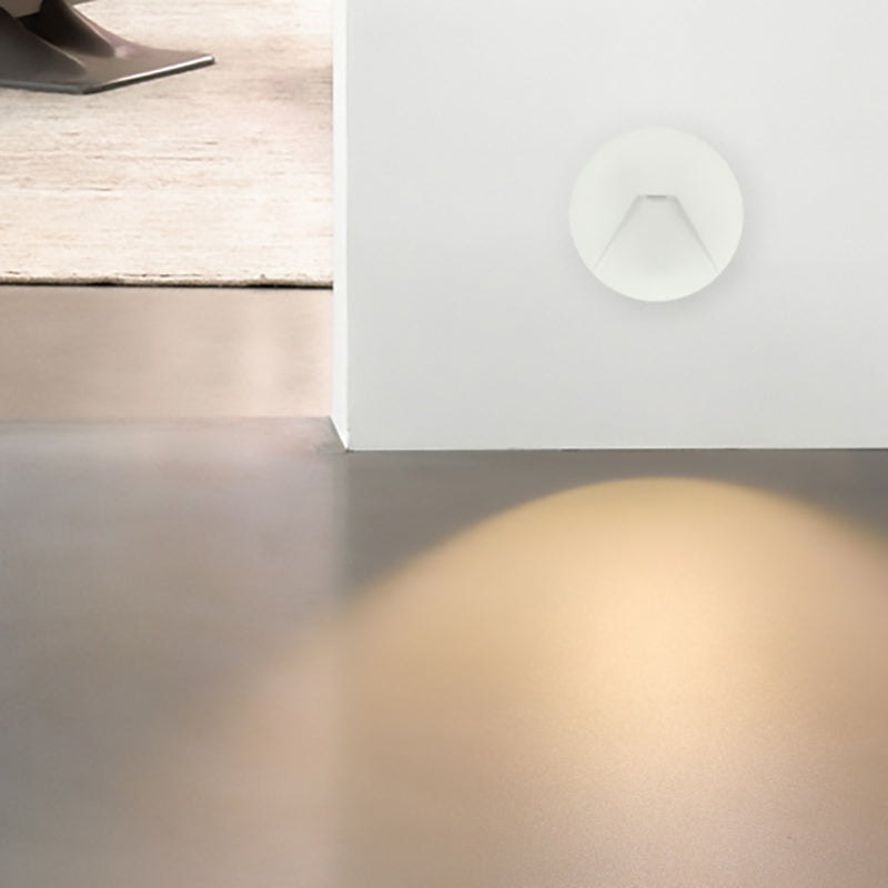 Modern Minimalist Aluminum Round Recessed LED Wall Sconce Lamp For Hallways