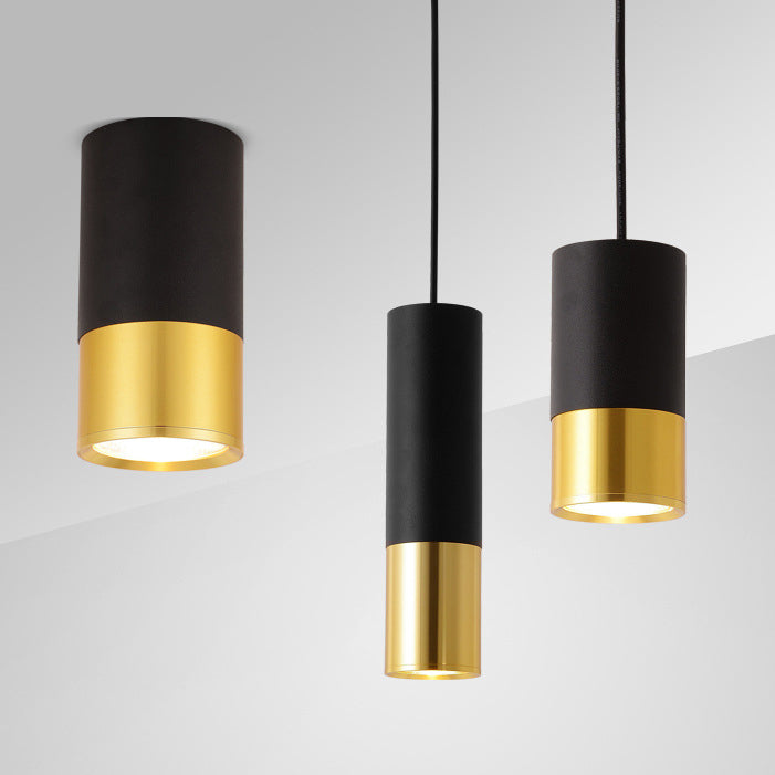 Contemporary Nordic Aluminum Glass Cylindrical LED Flush Mount Ceiling Light Spotlight For Hallway & Living Room