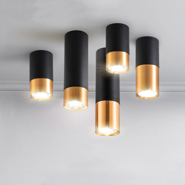 Contemporary Nordic Aluminum Glass Cylindrical LED Flush Mount Ceiling Light Spotlight For Hallway & Living Room